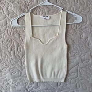 Double Zero Cream Ribbed Tank Top